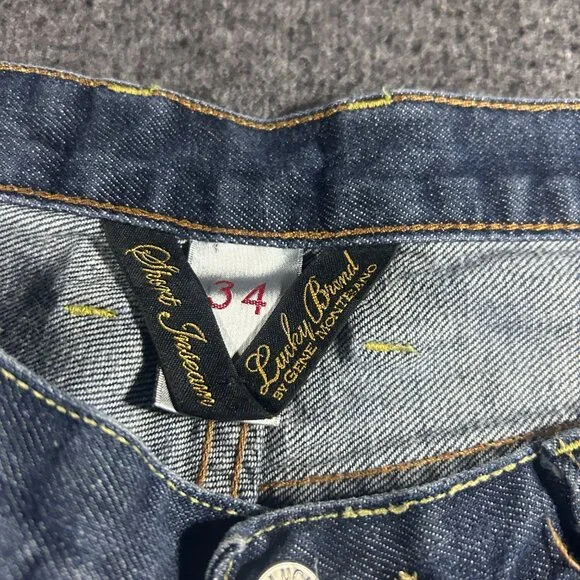 Lucky Brand 34/29 Mens Relaxed Straight Leg Jeans Denim Blue - Picture 6 of 12